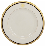 George H.W. Bush China Plate Used Aboard Air Force One -- With the Blue Band, Indicating It Was to Be Used Only in the Presidents Forward Cabin